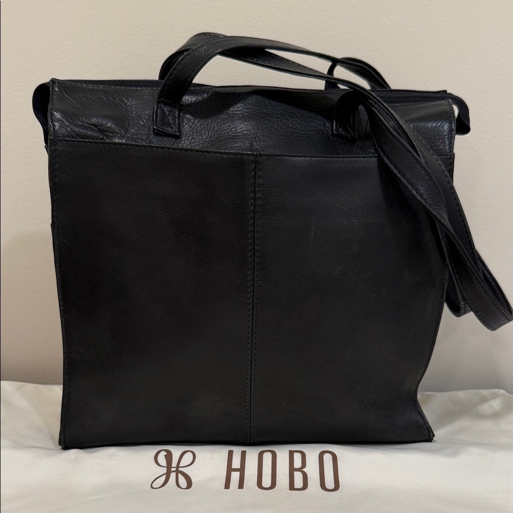 *HOBO Classic Black Messenger Bag Handbag - Picture 3 of 8